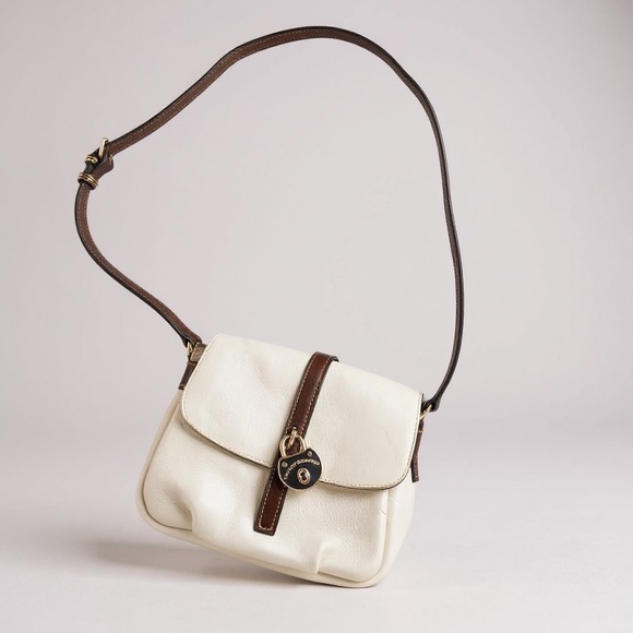 Dooney Bourke Cream Pebble Leather Lock Crossbody Bag - Picture 14 of 16